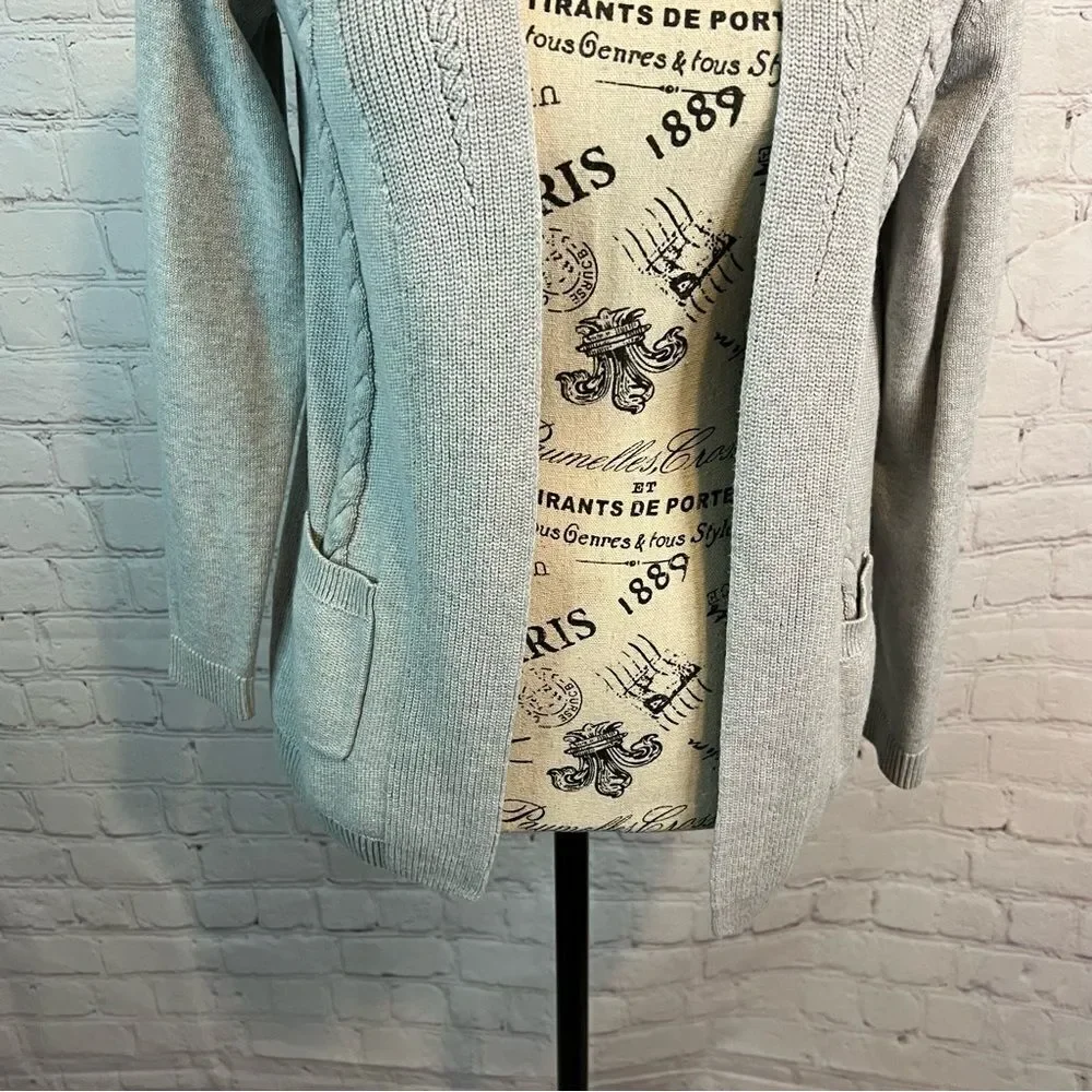 Talbots petite Open Cardigan Light Grey size P